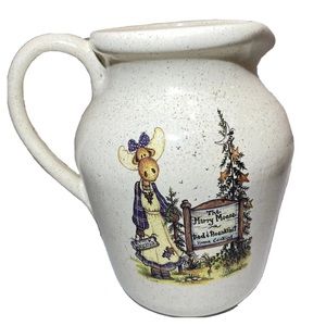 Boyds Bears Pottery “The Marry Moose B & B” Ceramic Pitcher Double Sided, Rare